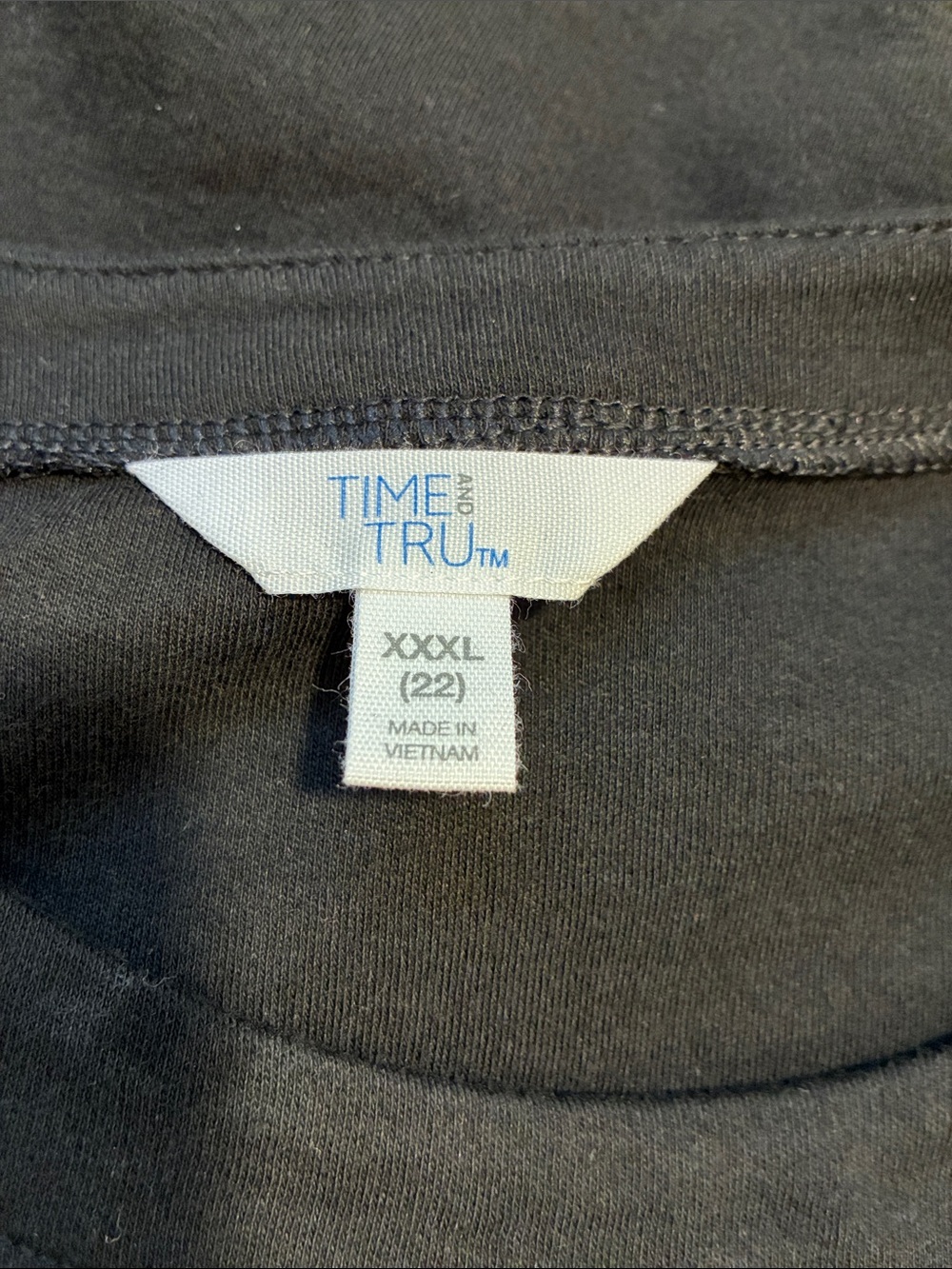 Time and Tru Black Puff Sleeve Short Sleeve Tee - Picture 7 of 10